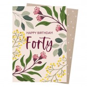 Greeting Card | 40th Birthday Botanicals